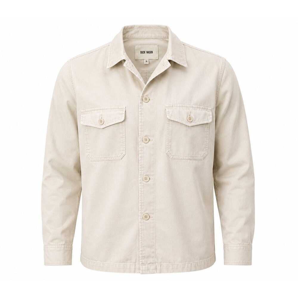Buck Mason Baja Twill Field Shirt XL Workwear 100% Cotton Warm White NWT